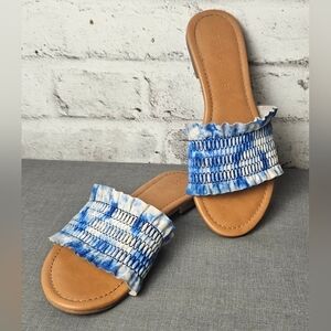 Joe Fresh Blue & White Tie-Dye Summer Sandals